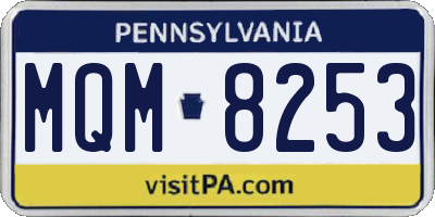 PA license plate MQM8253