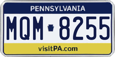 PA license plate MQM8255