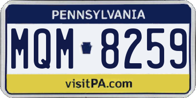 PA license plate MQM8259