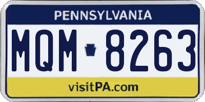 PA license plate MQM8263