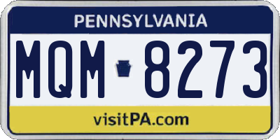 PA license plate MQM8273