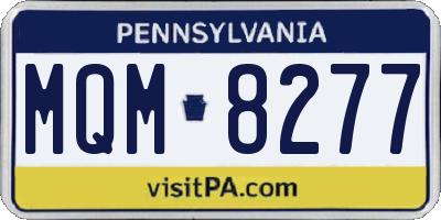 PA license plate MQM8277