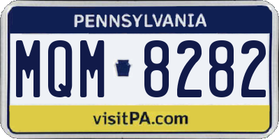 PA license plate MQM8282