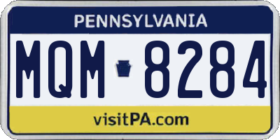 PA license plate MQM8284