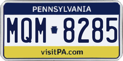 PA license plate MQM8285