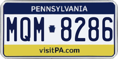 PA license plate MQM8286