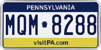 PA license plate MQM8288