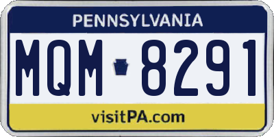 PA license plate MQM8291