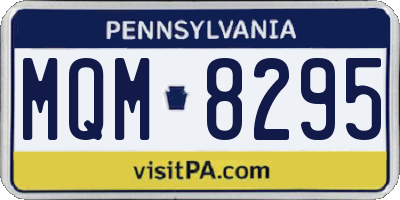 PA license plate MQM8295