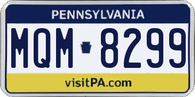 PA license plate MQM8299