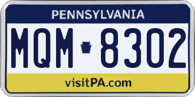 PA license plate MQM8302