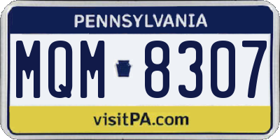 PA license plate MQM8307