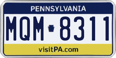 PA license plate MQM8311
