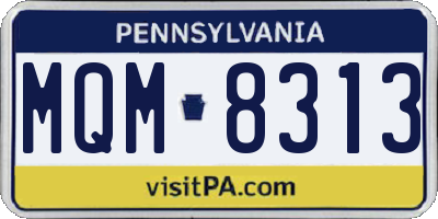 PA license plate MQM8313