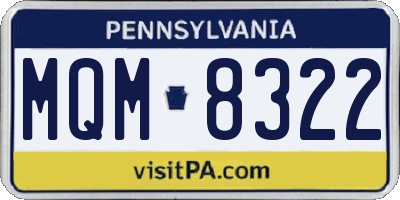 PA license plate MQM8322