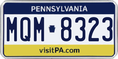PA license plate MQM8323