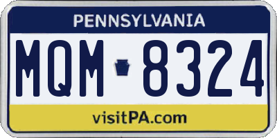 PA license plate MQM8324