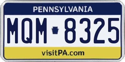 PA license plate MQM8325