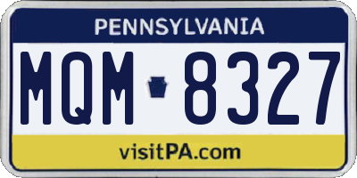 PA license plate MQM8327