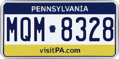 PA license plate MQM8328