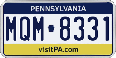 PA license plate MQM8331