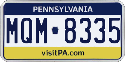 PA license plate MQM8335
