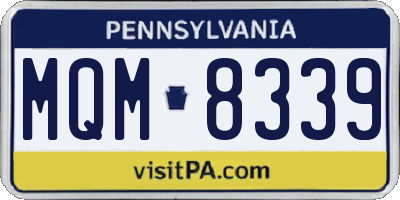 PA license plate MQM8339