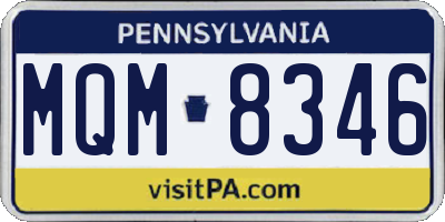 PA license plate MQM8346