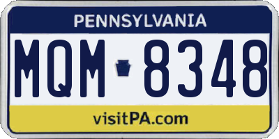 PA license plate MQM8348