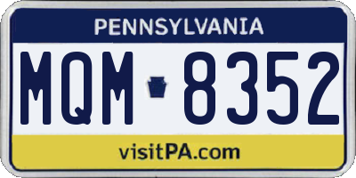 PA license plate MQM8352