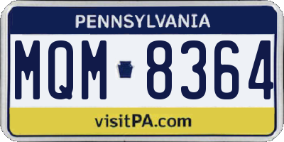 PA license plate MQM8364