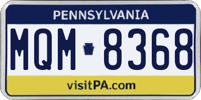PA license plate MQM8368