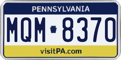 PA license plate MQM8370