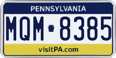 PA license plate MQM8385