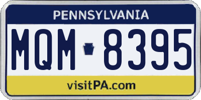 PA license plate MQM8395