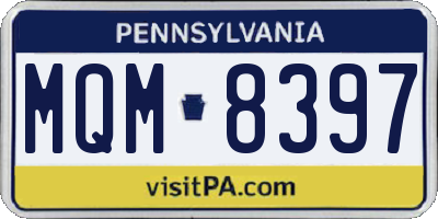 PA license plate MQM8397