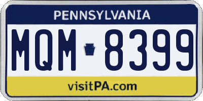 PA license plate MQM8399