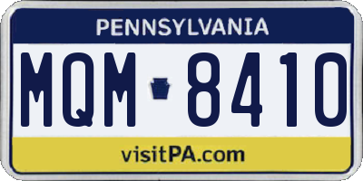 PA license plate MQM8410
