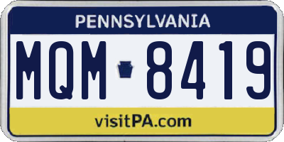 PA license plate MQM8419