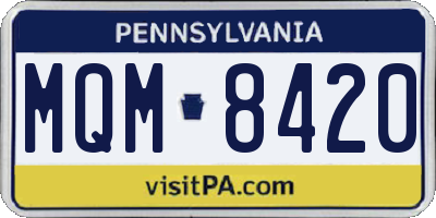 PA license plate MQM8420