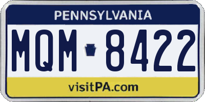 PA license plate MQM8422