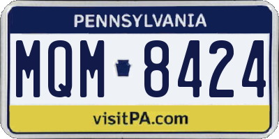 PA license plate MQM8424