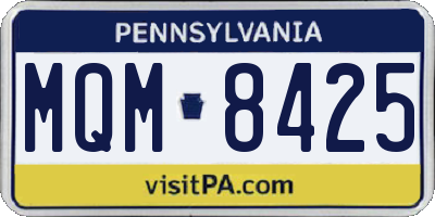 PA license plate MQM8425