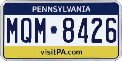 PA license plate MQM8426