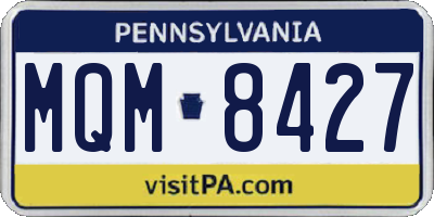 PA license plate MQM8427