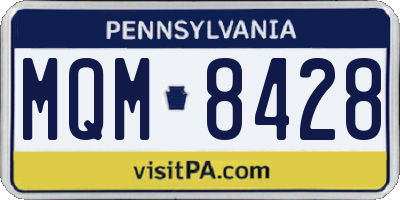PA license plate MQM8428