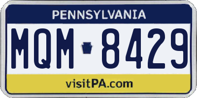 PA license plate MQM8429