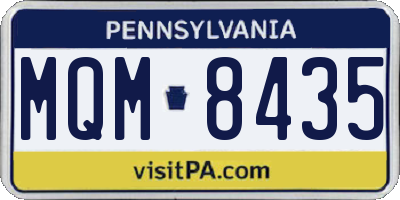 PA license plate MQM8435