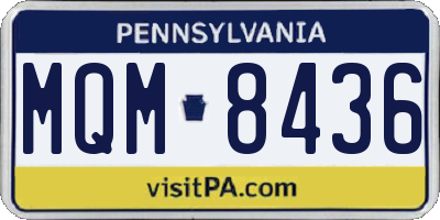 PA license plate MQM8436
