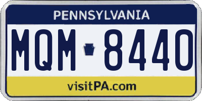 PA license plate MQM8440